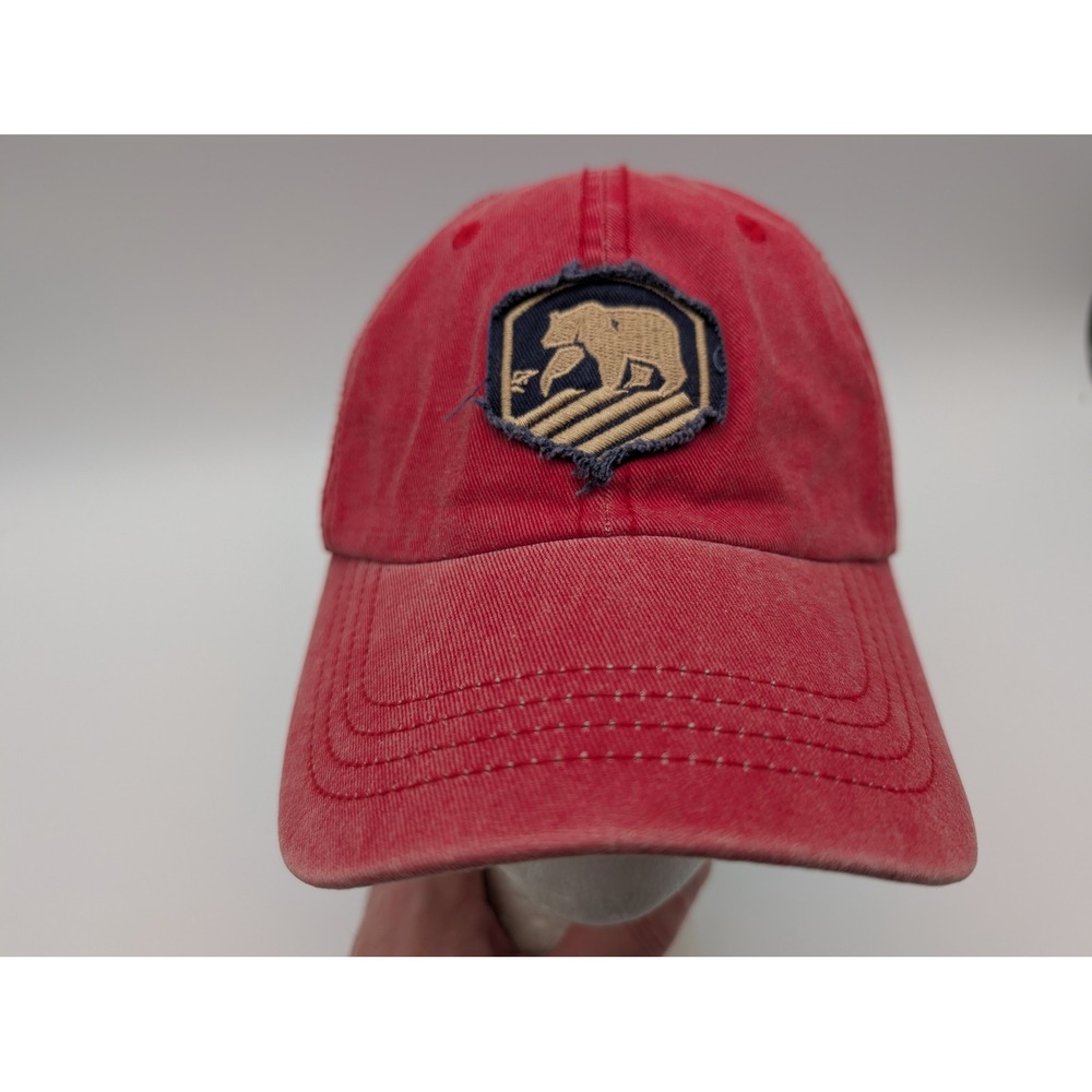 The Normal Brand Mens Red Bear Patch Adjustable Baseball Hat OSFM Cap